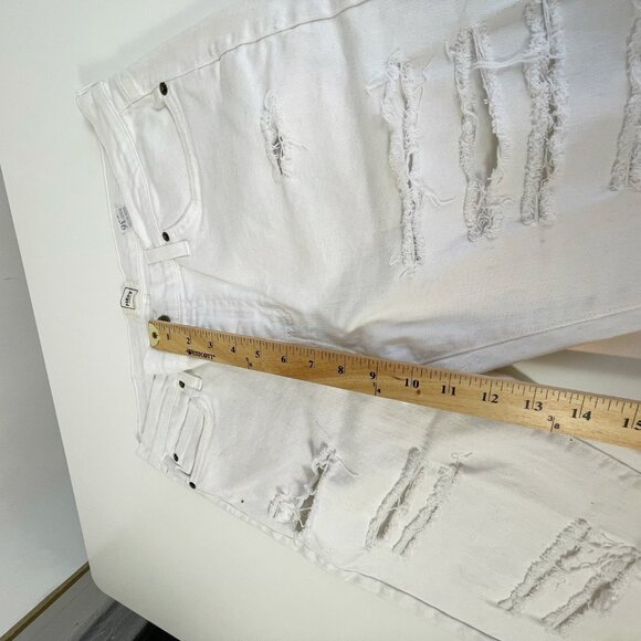 HEFT Distressed White Denim Shorts Size 36 Men’s Ripped Frayed Hem Jorts - Picture 5 of 9